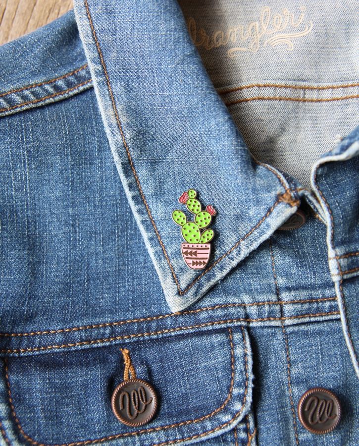 Hands In The Dirt Cactus Enamel Pin