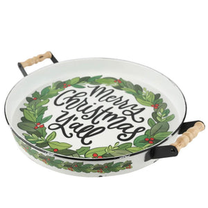 Wreath Enamel Tray