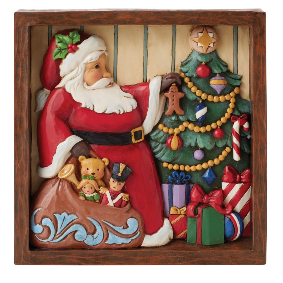 Santa Decorating Tree Plaque