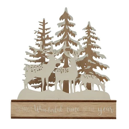 Wood Laser Cut Deer in Forest