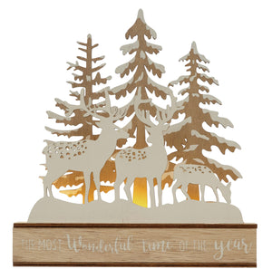 Wood Laser Cut Deer in Forest