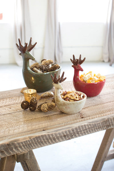 ceramic deer bowls