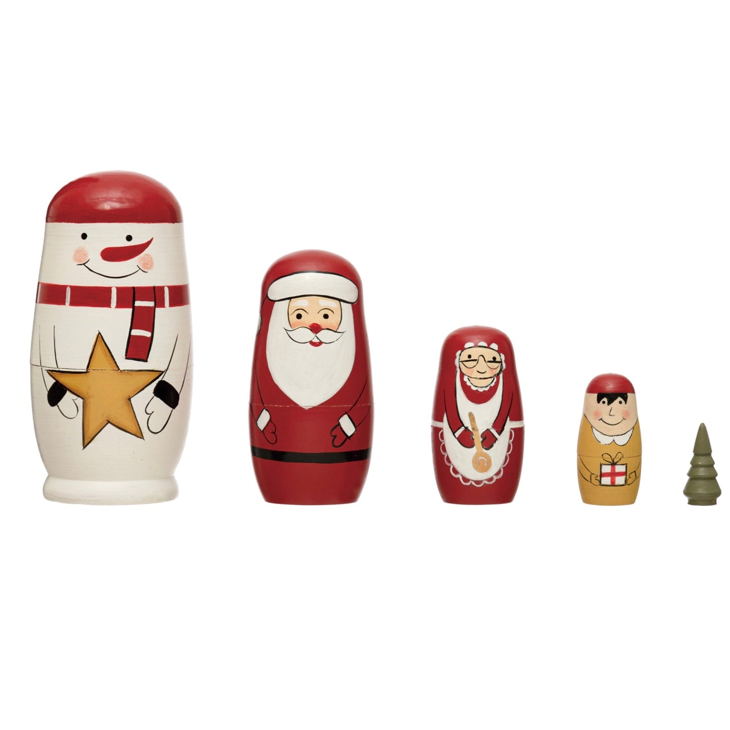 Wood Holiday Icon Nesting Dolls