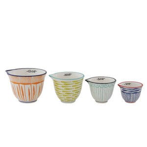 Stoneware Measuring Cups With Stripes