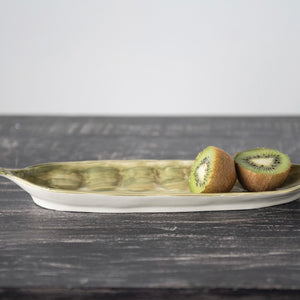 Hand-Painted Pea Pod Dish