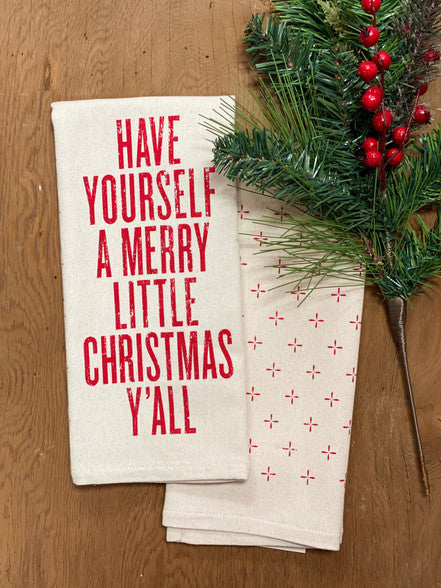 Have Yourself A Merry Little Christmas Y’all Tea Towel