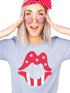 Stars and Stripes Love Lips Tee