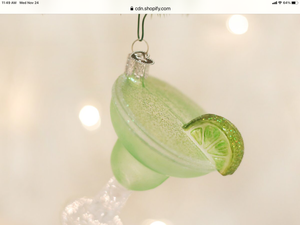 Margarita Glass Ornament