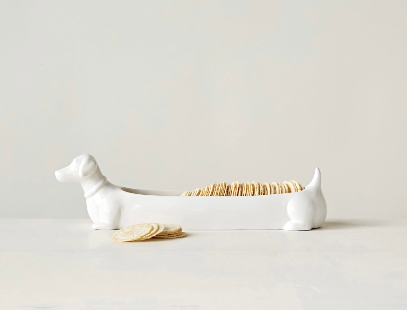 Ceramic Dachshund Cracker Dish
