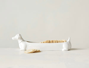 Ceramic Dachshund Cracker Dish