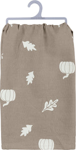 Kitchen Towel - Autumn Leaves And Pumpkin Please