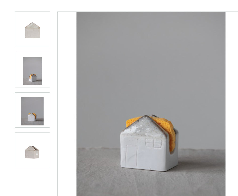Stoneware House Sponge Holder