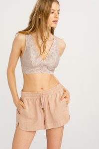 Scalloped Lace V-neck Bralette