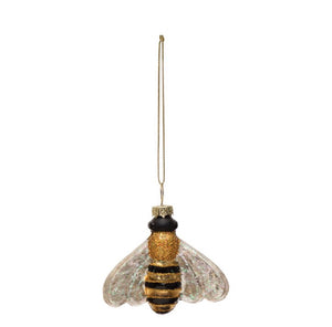 Hand Painted Glass Bee Ornament