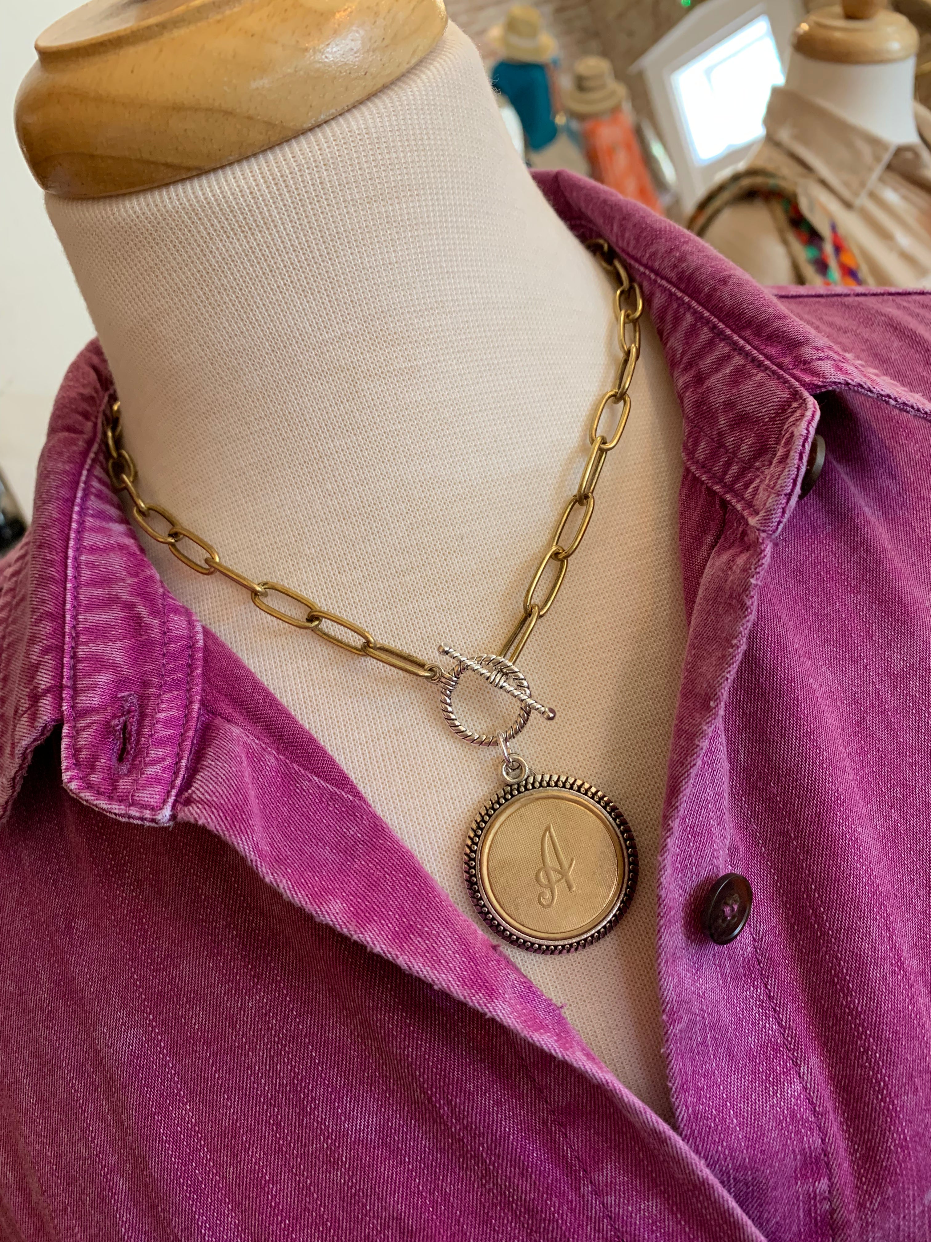 Medallion Initial Necklace