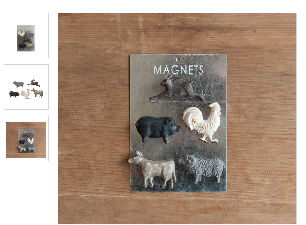 Pewter Farm Animal Magnet