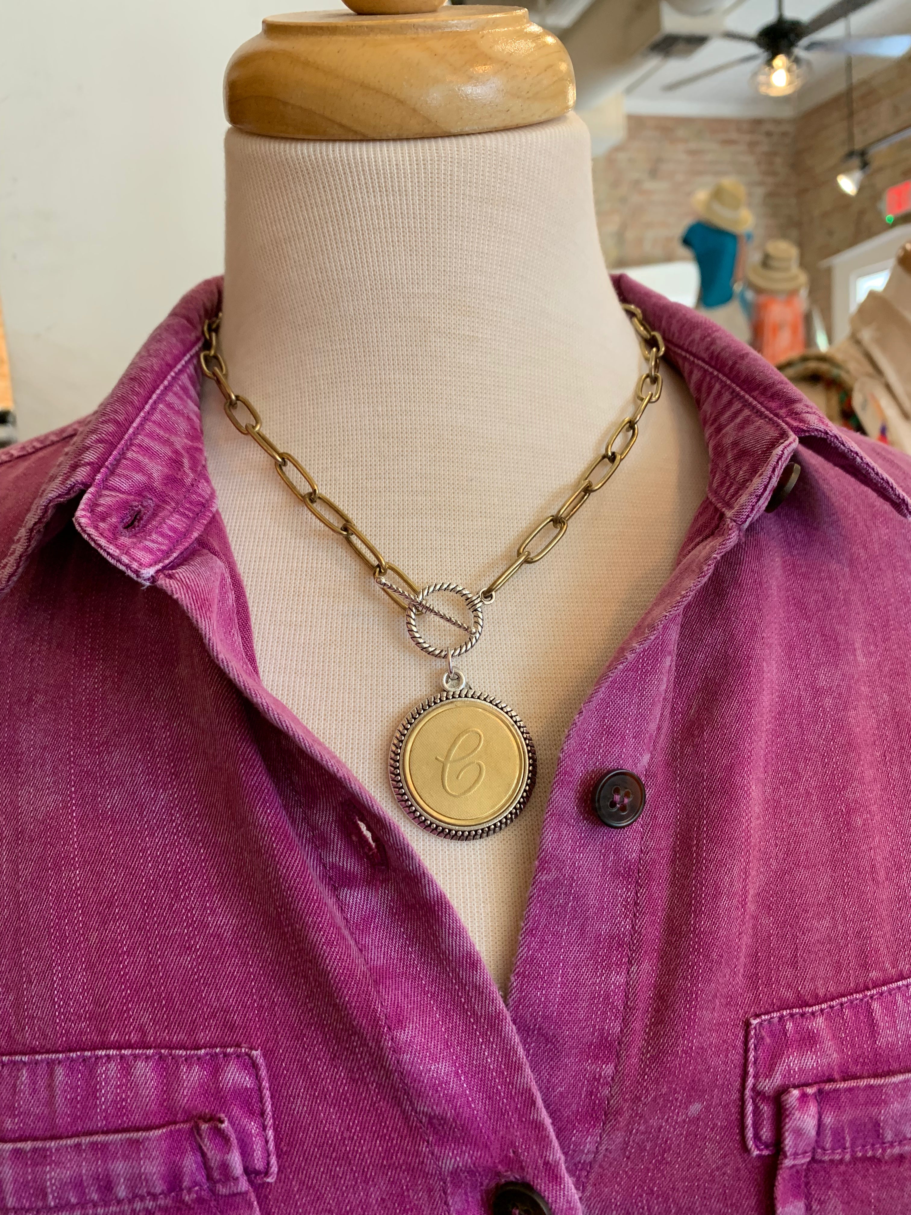 Medallion Initial Necklace