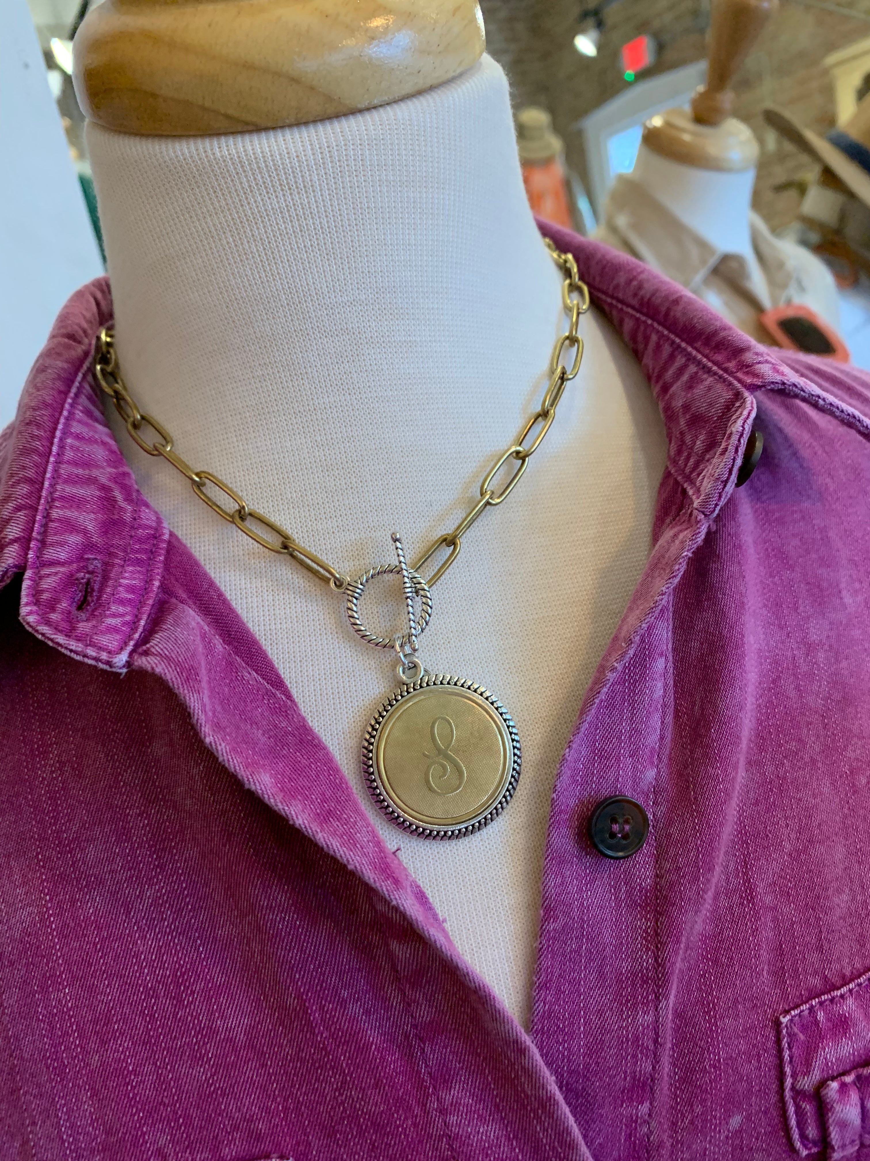 Medallion Initial Necklace