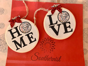 New Braunfels Map Ornaments