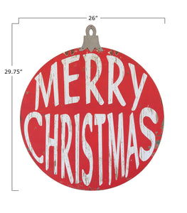 Merry Christmas Ornament Shaped Wall Decor