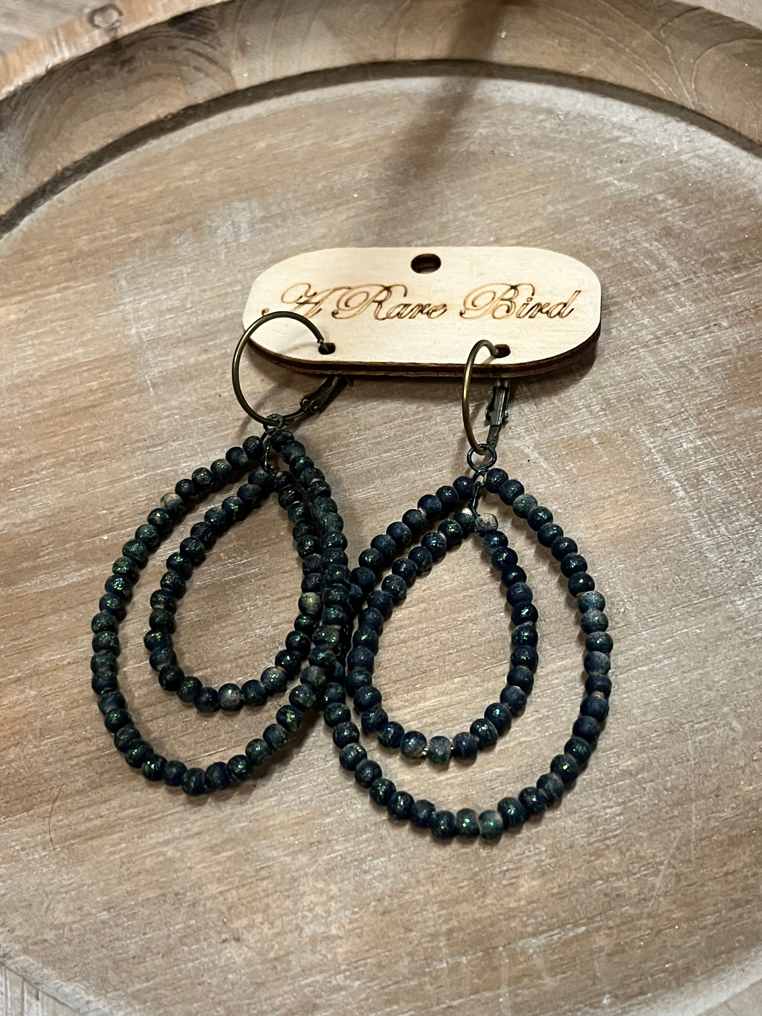 Teakwood Double Teardrop Earrings