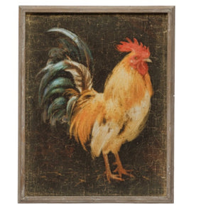 Wood Framed Wall Decor wit Chicken, 2 Styles