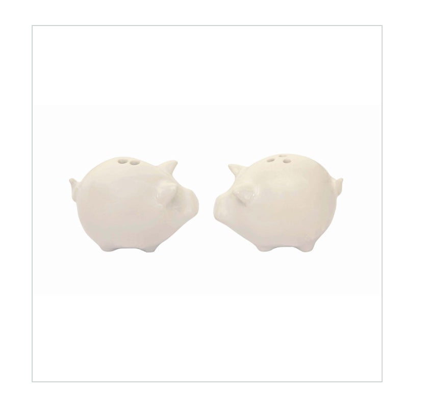 Stoneware Pig Salt & Pepper Shakers