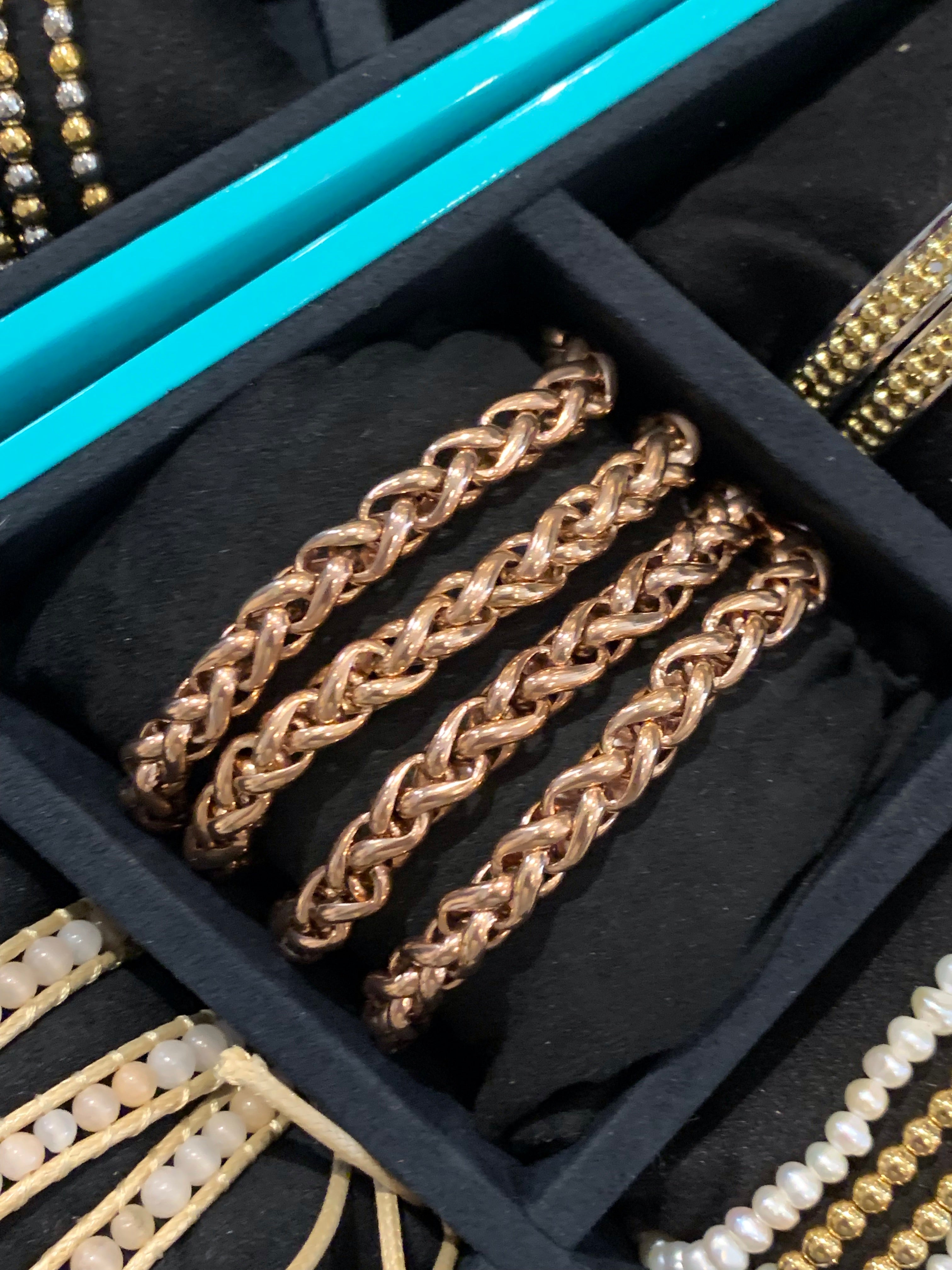 Alexandria Double Link Chain Bracelet Rose Gold