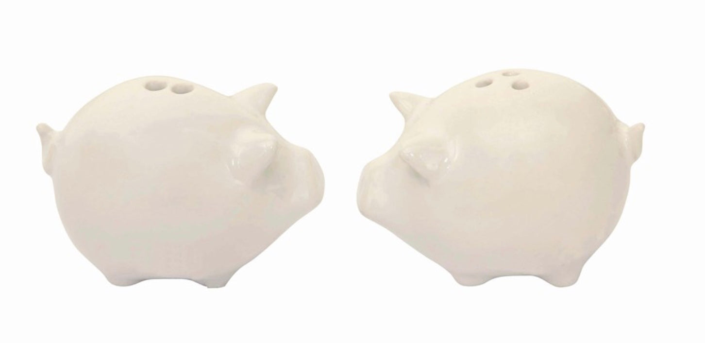 Stoneware Pig Salt & Pepper Shakers