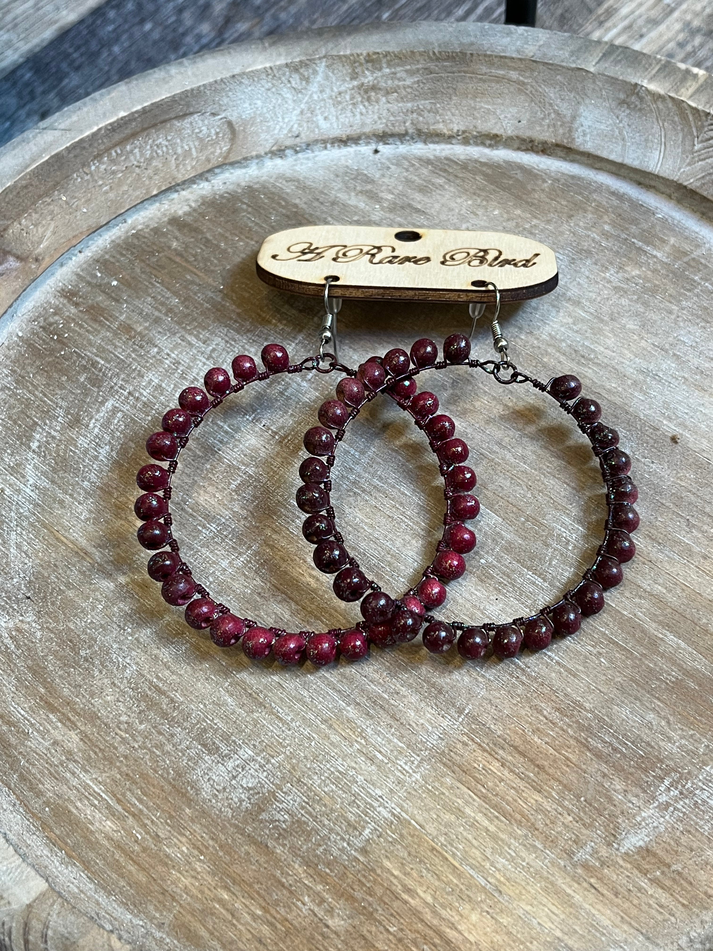 Teakwood Large Hoop Earrings