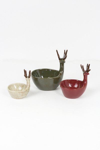 ceramic deer bowls