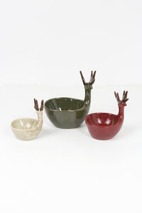 ceramic deer bowls