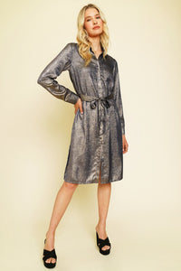 Satin Shirt Dress