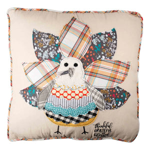 Thankful Grateful Blessed Turkey Pillow