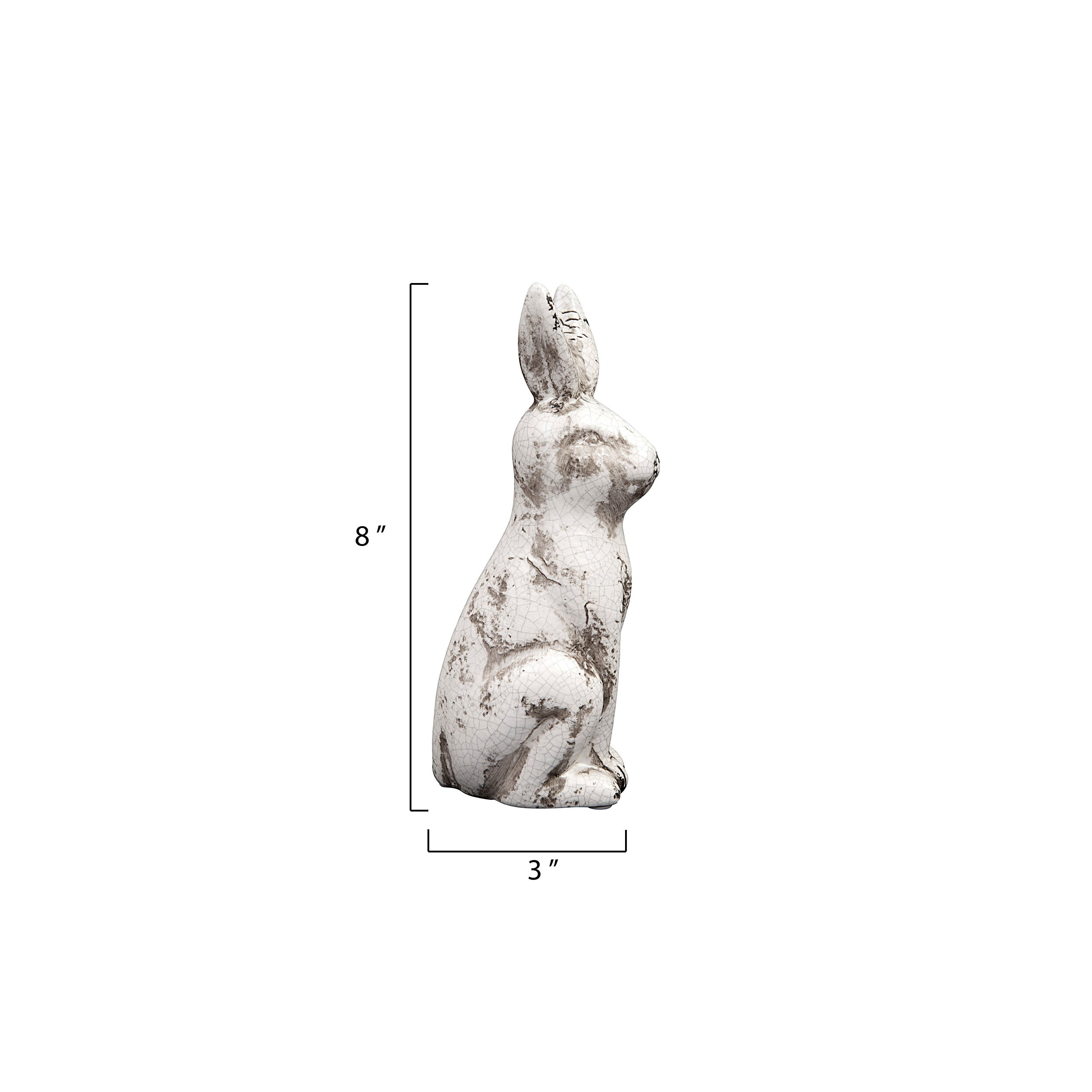 Distressed Cream Ceramic Rabbit