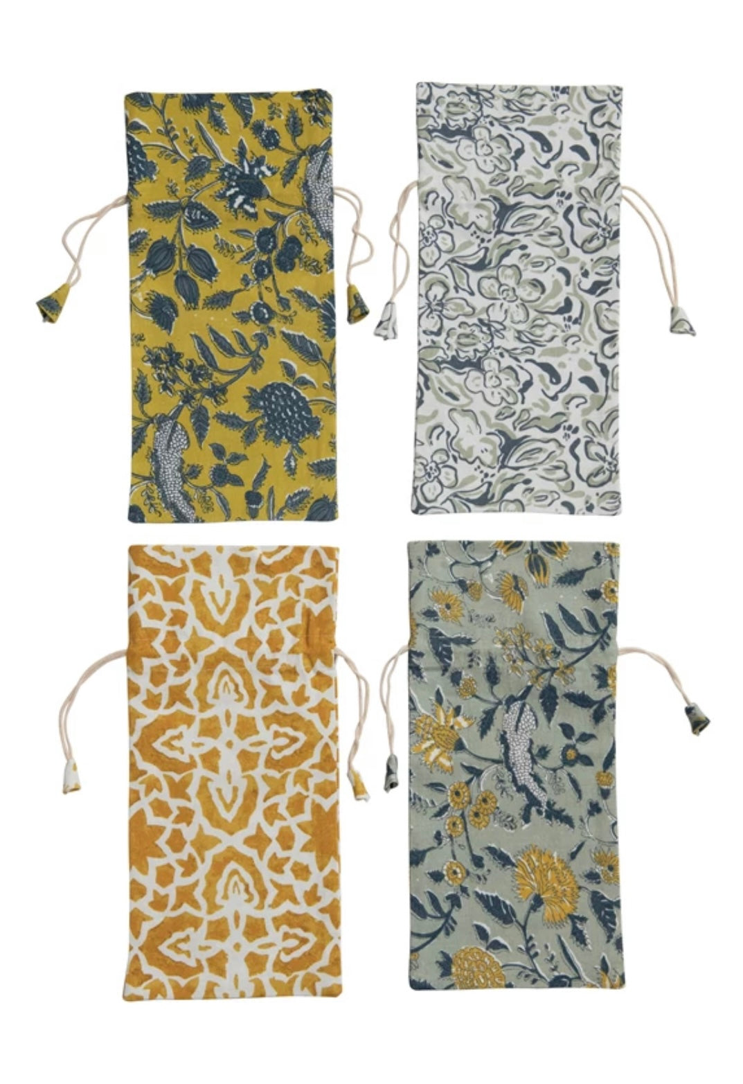 Patterned Cotton Wine Bags