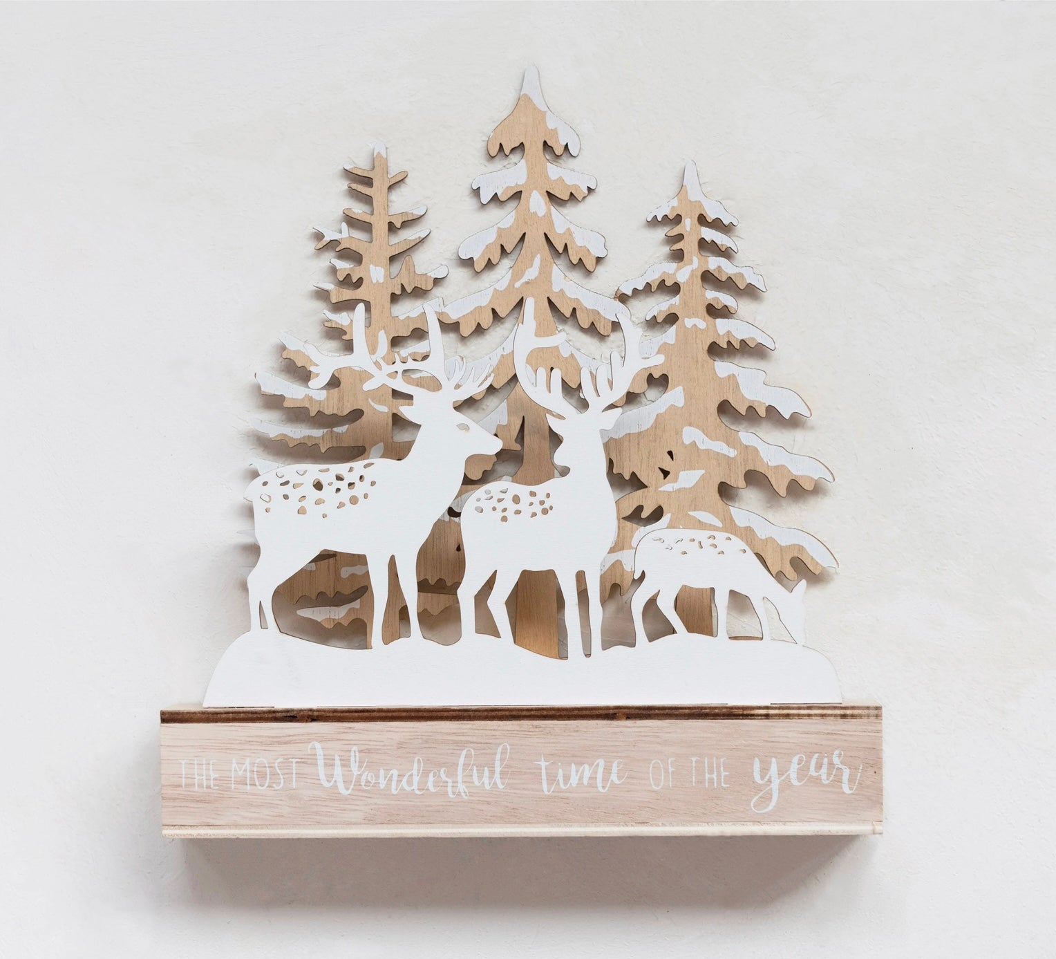 Wood Laser Cut Deer in Forest