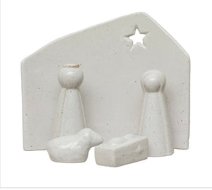 Nativity, Reactive Glaze, White