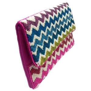 Chevron Multi Beaded Clutch