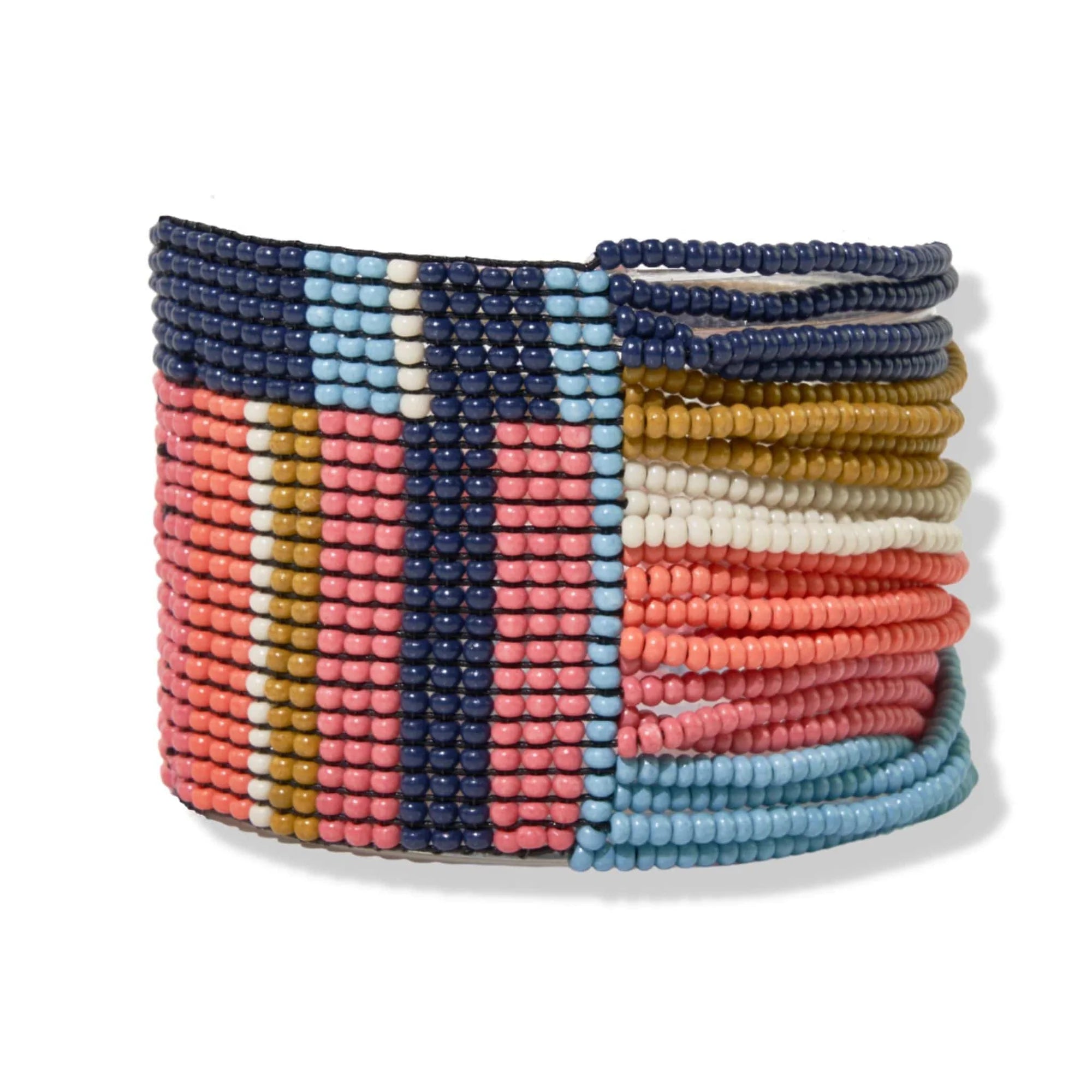 Navy Stripe Woven Multi Layer Bracelet