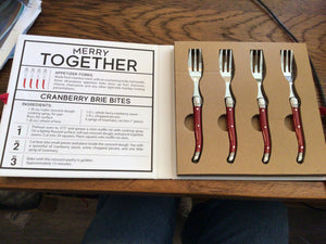 Eat Drink and Be Merry 4 Appetizer Forks