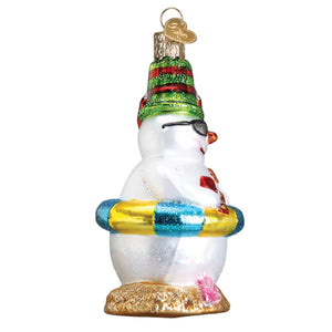 Beach Snowman Christmas Ornament