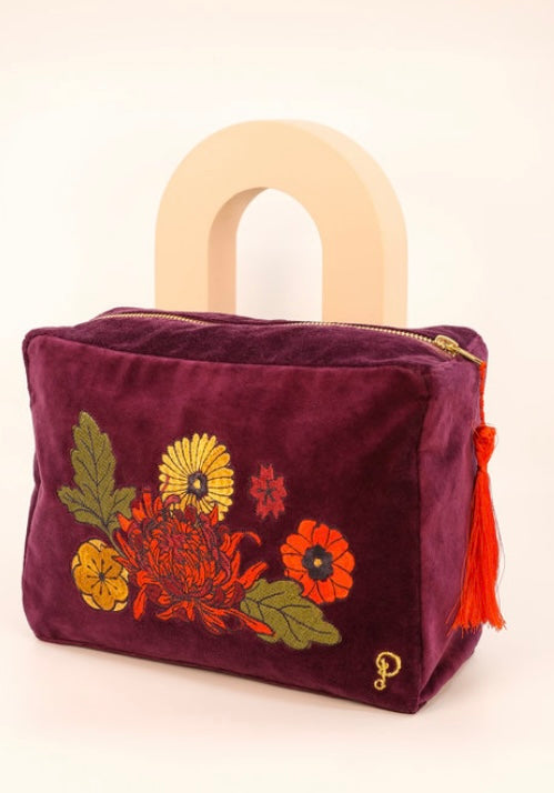 Vintage Flora Velvet Wash Bag