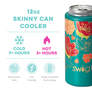 Swig - 12 oz Skinny Can Cooler - Fleur Noir
