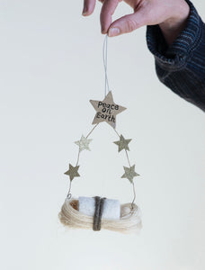 Sisal Baby Jesus Ornament with Stars and Glitter