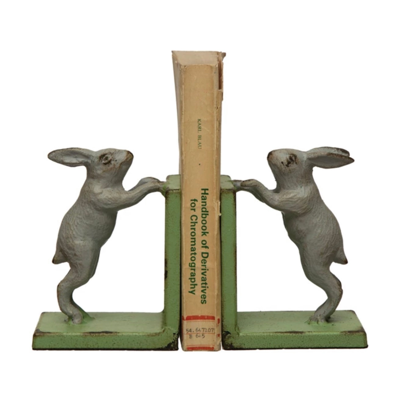 Cast Iron Rabbit Bookend set