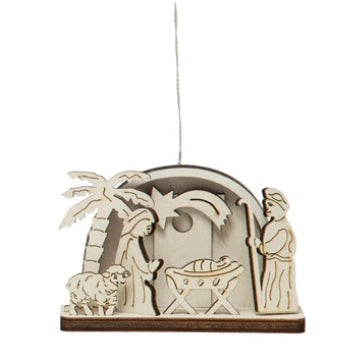 Wood Laser Cut Nativity Ornament