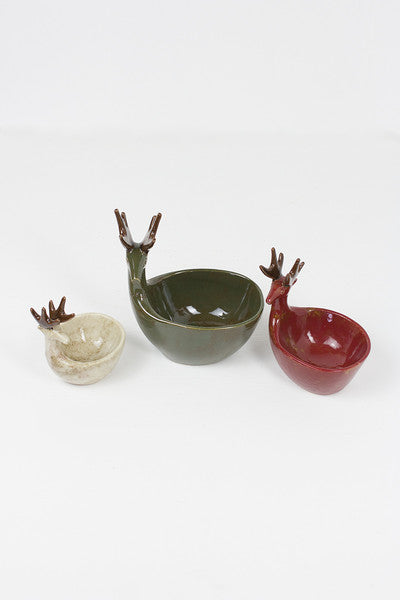 ceramic deer bowls
