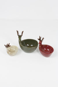 ceramic deer bowls