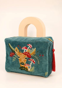 Doe With Toadstools Velvet Wash Bag